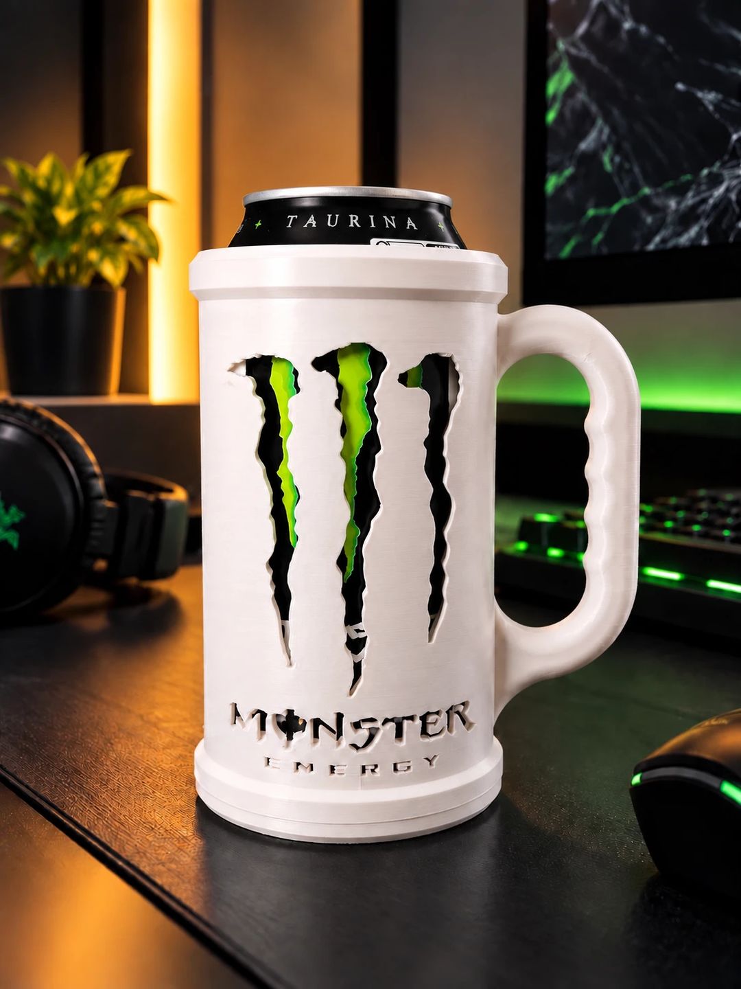 Caneca porta-lata Monster com nome